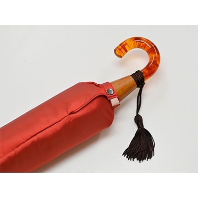 【数量限定】小宮商店 かさね 雨晴兼用折りたたみ傘　55cm コーラルレッド×アイボリー
