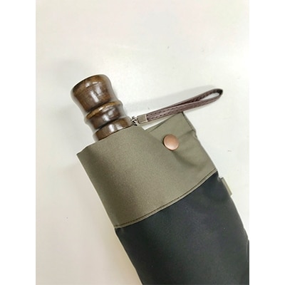 【数量限定】小宮商店 橘 雨晴兼用折りたたみ傘　60cm ブラック×ベージュ