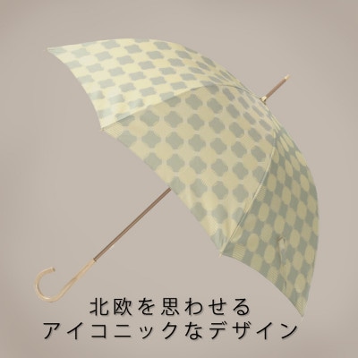 晴雨兼用婦人長傘　ノルディック　ドットコラージュ　グリーン