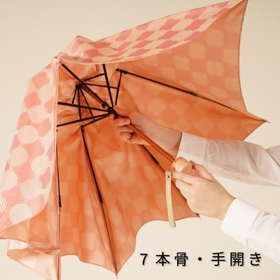 婦人折傘　ノルディックドットコラージュ(ピンク)槙田商店の傘職人が作る日本製晴雨兼用傘