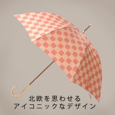 婦人長傘　ノルディック ドットコラージュ(ピンク)槙田商店の傘職人が作る北欧テイストの日本製晴雨兼用