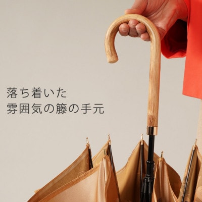 婦人長傘　絵おり(バラとぶどう・ベージュ)槙田商店の傘職人が作る上品な日本製の晴雨兼用婦人傘