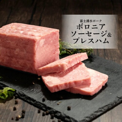 銘柄豚富士湧水ポーク使用 うまいもんセットA 高原ハム&ボロニアソーセージ各400g+極漬け3種
