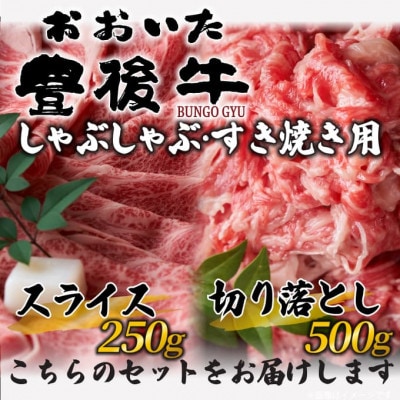 訳あり!おおいた豊後牛しゃぶすき焼き用(肩ロース肉・肩バラ・モモ肉) 750gセット(津久見市)