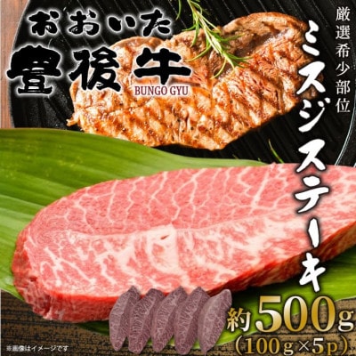 【厳選希少部位】おおいた豊後牛ミスジステーキ約500g(100g×5P)(津久見市)