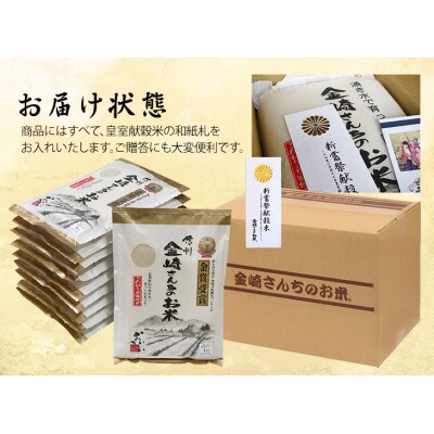 【令和6年産】新嘗祭献穀米 精米 真空パック1kg×10袋 飯山産コシヒカリ金崎さんちのお米