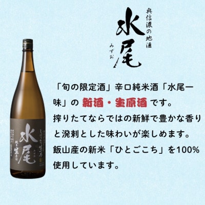 【期間限定】新酒ができたよぉ「水尾　しぼりたて生原酒」1.8L  1本