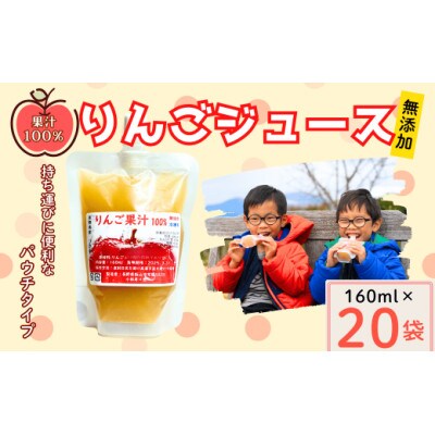 無添加　100%リンゴジュース　20袋