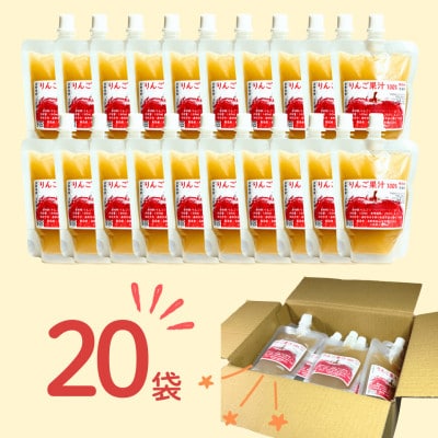 無添加　100%リンゴジュース　20袋
