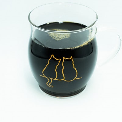 寄り添う猫マグカップ　耐熱ガラス330ml