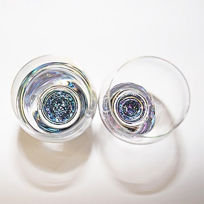 幻想的な本漆螺鈿ペアワイングラス230ml