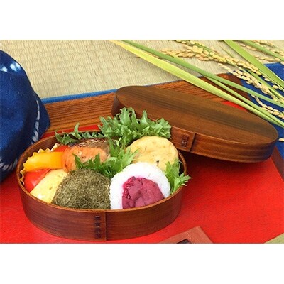 【鷹休漆器店】わっぱ弁当箱 (中) スリ漆塗り 1個