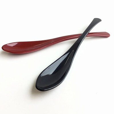 【漆器たかやすみ】本漆塗り miniフリーカップ溜・古代朱ペア&スプーンセット 1組