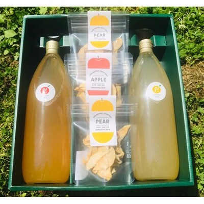 梨、リンゴのこだわりジュース(2本)とドライフルーツ(3点)セット【富山県　魚津産】