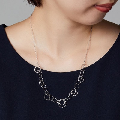 K18WG バブルデザインチェーンネックレス