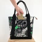 kimmyのファスナー開閉でプライバシーを守るトートバック・グリーン