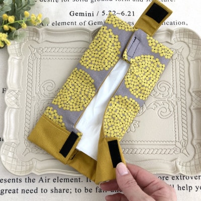 エコパックティッシュから詰め替えて使う・ティッシュケース(イエローブーケ)