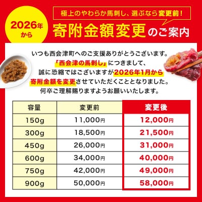 【同気食堂】福島県の老舗の味「会津の馬刺し」自家製タレ付 (約150g×2) F4D-0003