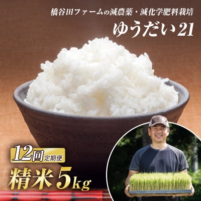 《定期便12ヶ月》 減農薬・減化学肥料栽培 西会津産米 ゆうだい21 精米 5kg F4D-2243