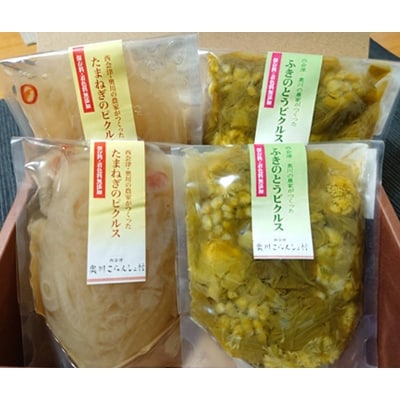 《お酢で健康》野山のピクルスセット(ふきのとうピクルス、玉ねぎピクルス 各2個) F4D-2256