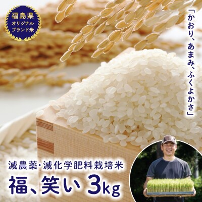 令和8年産【福島県オリジナルブランド米】 「福、笑い」 3kg F4D-2567