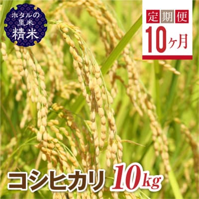 <定期便10ヶ月>【ホタルの里米】コシヒカリ精米10kg F4D-1008