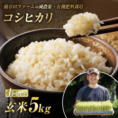 <定期便4ヶ月>減農薬・有機肥料栽培 西会津産米 コシヒカリ 玄米 5kg F4D-2490