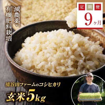 <定期便9ヶ月>減農薬・有機肥料栽培 西会津産米 コシヒカリ 玄米 5kg F4D-2493