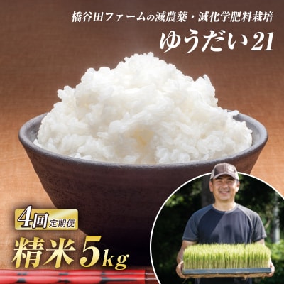 《定期便4ヶ月》 減農薬・減化学肥料栽培 西会津産米 ゆうだい21 精米 5kg F4D-2239