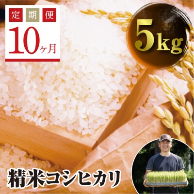 《定期便10ヶ月》JAS認定 有機栽培米 西会津産米コシヒカリ 精米 5kg F4D-1286