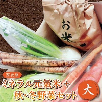 西会津ミネラル元氣米+秋・冬野菜セット(大) F4D-0120