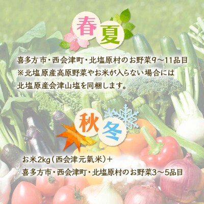 3市町村共通返礼品「会津の恵み野菜セット」(大)定期便 3回 F4D-1414