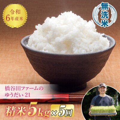 《定期便5ヶ月》 令和6年産米 ゆうだい21 無洗米 5kg F4D-1237