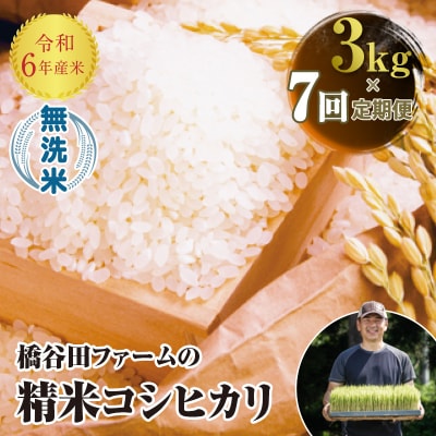 《定期便7ヶ月》 西会津産米 コシヒカリ 無洗米 3kg F4D-1272