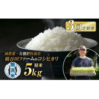 《定期便3ヶ月》減農薬・有機肥料栽培 西会津産米コシヒカリ 無洗米 5kg F4D-2191