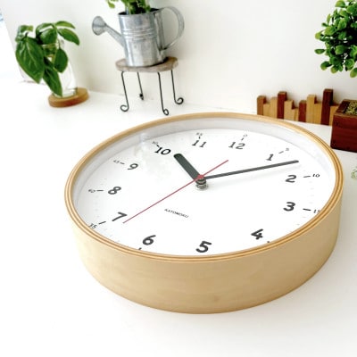 郡上市　掛け時計　KATOMOKU plywood clock 10 ナチュラル km-76N