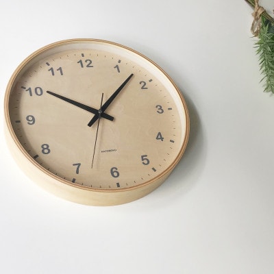 掛け時計 KATOMOKU Plywood clock km-34L 木製 曲げわっぱ インテリア