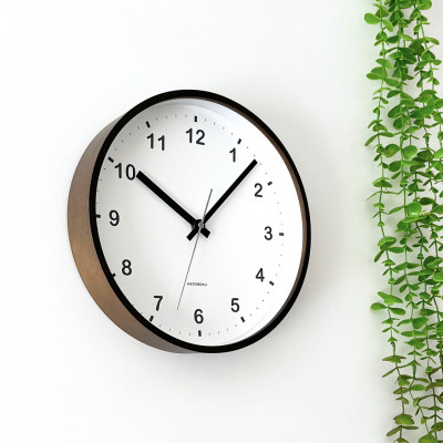 掛け時計 KATOMOKU Plywood clock km-35M 木製 曲げわっぱ インテリア