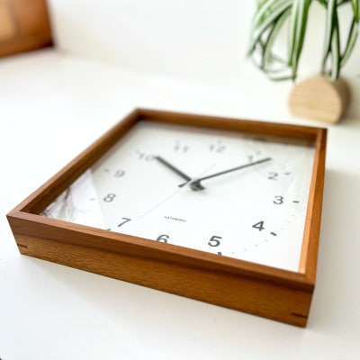 掛け時計 KATOMOKU Square clock km-37B 木製 四角  インテリア
