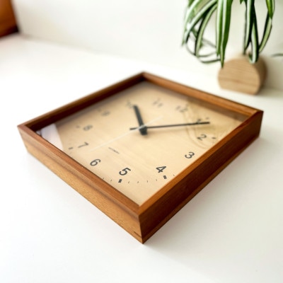 掛け時計 KATOMOKU Square clock km-38B 木製 四角  インテリア