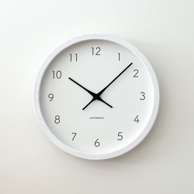 掛け時計 KATOMOKU Muku clock 7 km-60WH 木製 無垢 インテリア