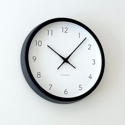 掛け時計 KATOMOKU Muku clock 7 km-60BK 木製 無垢 インテリア