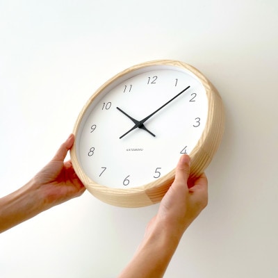 KATOMOKU Muku clock 7 ナチュラル km-60NA 木製 掛け時計 インテリア