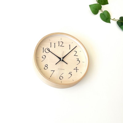 掛け時計 KATOMOKU Plywood clock ブラック km-120BK インテリア