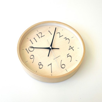 掛け時計 KATOMOKU Plywood clock ブラック km-120BK インテリア