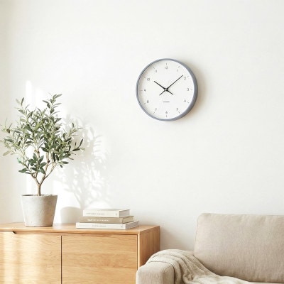 KATOMOKU Plywood clock グレー km-80GR 木製 掛け時計 | 岐阜県郡上市