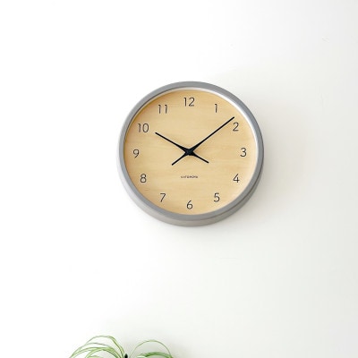 KATOMOKU Muku clock グレー km-83GR 木製 掛け時計 | 岐阜県郡上市