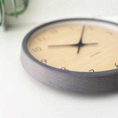 KATOMOKU Muku clock グレー km-83GR 木製 掛け時計 | 岐阜県郡上市