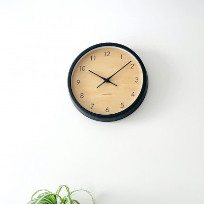 KATOMOKU Muku clock ブラック km-83BK 木製 掛け時計 | 岐阜県郡上市