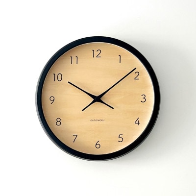 KATOMOKU Muku clock ブラック km-83BK 木製 掛け時計